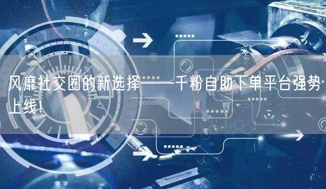 风靡社交圈的新选择——千粉自助下单平台强势上线！
